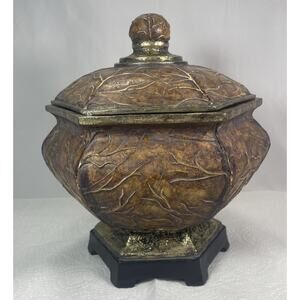 Vase Decorative Accent piece Earth Tones 10 1/2” High X 9 1/2” Wide